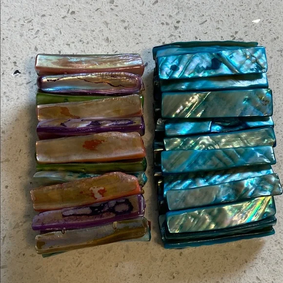 Two Abalone Stretch Bracelets - Picture 1 of 3